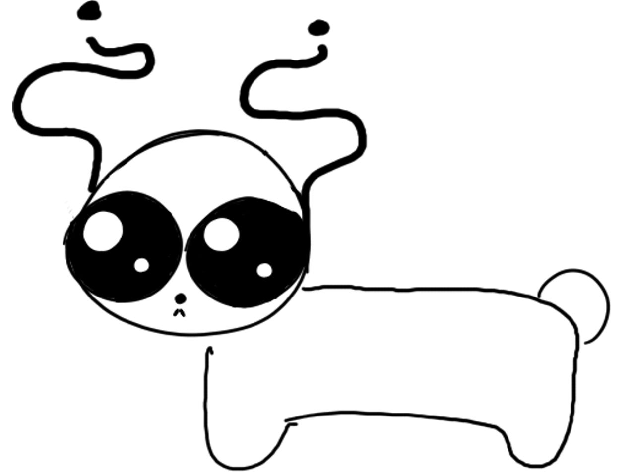 A creature with big eyes and winding antennae.